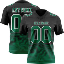 Laden Sie das Bild in den Galerie-Viewer, Custom Black Kelly Green-White Authentic Fluid Wave Line Fade 7V7 Flag Football Jersey