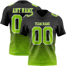 Laden Sie das Bild in den Galerie-Viewer, Custom Black Neon Green-White Authentic Fluid Wave Line Fade 7V7 Flag Football Jersey