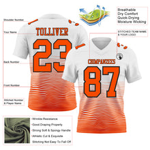Laden Sie das Bild in den Galerie-Viewer, Custom White Orange-Black Authentic Fluid Wave Line Fade 7V7 Flag Football Jersey