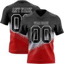 Laden Sie das Bild in den Galerie-Viewer, Custom Black Gray Red-White Authentic Geometric Gradient 7V7 Flag Football Jersey