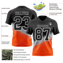 Laden Sie das Bild in den Galerie-Viewer, Custom Black Gray Orange-White Authentic Geometric Gradient 7V7 Flag Football Jersey