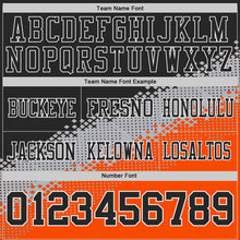 Laden Sie das Bild in den Galerie-Viewer, Custom Black Gray Orange-White Authentic Geometric Gradient 7V7 Flag Football Jersey