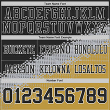 Laden Sie das Bild in den Galerie-Viewer, Custom Black Gray Old Gold-White Authentic Geometric Gradient 7V7 Flag Football Jersey
