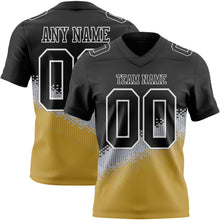 Laden Sie das Bild in den Galerie-Viewer, Custom Black Gray Old Gold-White Authentic Geometric Gradient 7V7 Flag Football Jersey