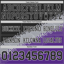 Laden Sie das Bild in den Galerie-Viewer, Custom Black Gray Purple-White Authentic Geometric Gradient 7V7 Flag Football Jersey