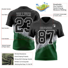 Laden Sie das Bild in den Galerie-Viewer, Custom Black Gray Green-White Authentic Geometric Gradient 7V7 Flag Football Jersey