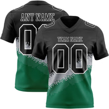 Laden Sie das Bild in den Galerie-Viewer, Custom Black Gray Kelly Green-White Authentic Geometric Gradient 7V7 Flag Football Jersey
