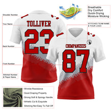 Загрузить изображение в средство просмотра галереи, Custom White Red Gray-Black Authentic Geometric Gradient 7V7 Flag Football Jersey