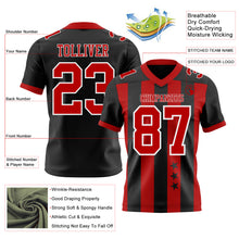 Laden Sie das Bild in den Galerie-Viewer, Custom Black Red-White Authentic Stars And Stripes 7V7 Flag Football Jersey