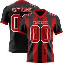 Laden Sie das Bild in den Galerie-Viewer, Custom Black Red-White Authentic Stars And Stripes 7V7 Flag Football Jersey