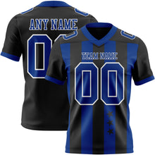 Charger l'image dans la galerie, Custom Black Royal-White Authentic Stars And Stripes 7V7 Flag Football Jersey