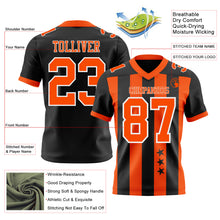 Laden Sie das Bild in den Galerie-Viewer, Custom Black Orange-White Authentic Stars And Stripes 7V7 Flag Football Jersey