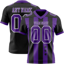 Charger l'image dans la galerie, Custom Black Purple-White Authentic Stars And Stripes 7V7 Flag Football Jersey
