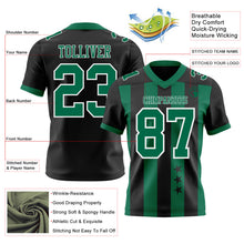 Charger l'image dans la galerie, Custom Black Kelly Green-White Authentic Stars And Stripes 7V7 Flag Football Jersey