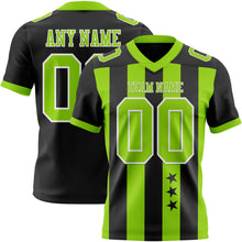 Laden Sie das Bild in den Galerie-Viewer, Custom Black Neon Green-White Authentic Stars And Stripes 7V7 Flag Football Jersey