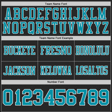 Laden Sie das Bild in den Galerie-Viewer, Custom Black Teal-White Authentic Stars And Stripes 7V7 Flag Football Jersey