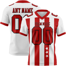 Laden Sie das Bild in den Galerie-Viewer, Custom White Red-Black Authentic Stars And Stripes 7V7 Flag Football Jersey