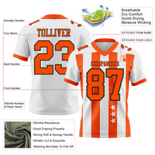 Laden Sie das Bild in den Galerie-Viewer, Custom White Orange-Black Authentic Stars And Stripes 7V7 Flag Football Jersey