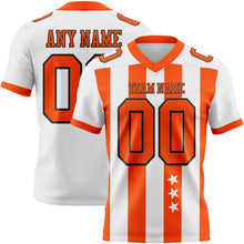 Laden Sie das Bild in den Galerie-Viewer, Custom White Orange-Black Authentic Stars And Stripes 7V7 Flag Football Jersey