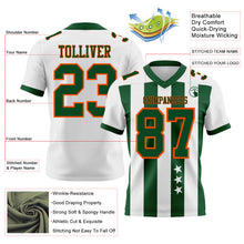Laden Sie das Bild in den Galerie-Viewer, Custom White Green-Orange Authentic Stars And Stripes 7V7 Flag Football Jersey