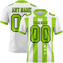 Загрузить изображение в средство просмотра галереи, Custom White Neon Green-Black Authentic Stars And Stripes 7V7 Flag Football Jersey