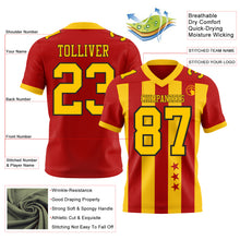 Laden Sie das Bild in den Galerie-Viewer, Custom Red Yellow-Black Authentic Stars And Stripes 7V7 Flag Football Jersey