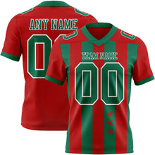 Laden Sie das Bild in den Galerie-Viewer, Custom Red Kelly Green-White Authentic Stars And Stripes 7V7 Flag Football Jersey