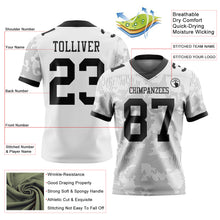 Laden Sie das Bild in den Galerie-Viewer, Custom White-Black Authentic Abstract Fluid Line 3D Pattern 7V7 Flag Football Jersey