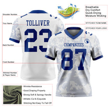 Laden Sie das Bild in den Galerie-Viewer, Custom White-Royal Authentic Abstract Fluid Line 3D Pattern 7V7 Flag Football Jersey