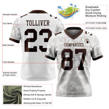 Laden Sie das Bild in den Galerie-Viewer, Custom White-Brown Authentic Abstract Fluid Line 3D Pattern 7V7 Flag Football Jersey