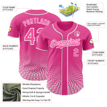 Load image into Gallery viewer, Custom Pink-White Fluid Wave Psychedelic Swirl Authentic Baseball Jersey
