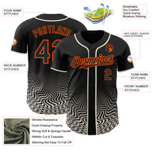 Load image into Gallery viewer, Custom Black Cream-Orange Fluid Wave Psychedelic Swirl Authentic Baseball Jersey
