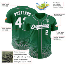 Load image into Gallery viewer, Custom Kelly Green White-Gray Fluid Wave Psychedelic Swirl Authentic Baseball Jersey