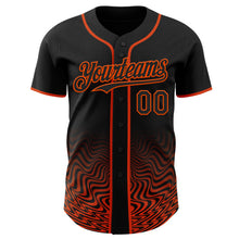 Load image into Gallery viewer, Custom Black-Orange Fluid Wave Psychedelic Swirl Authentic Baseball Jersey