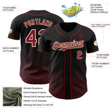 Загрузить изображение в средство просмотра галереи, Custom Black Crimson-City Cream Fluid Wave Psychedelic Swirl Authentic Baseball Jersey