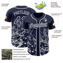 Charger l'image dans la galerie, Custom Navy-White Fluid Liquid Wave Splatter Authentic Baseball Jersey