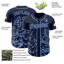 Charger l'image dans la galerie, Custom Navy-Light Blue Fluid Liquid Wave Splatter Authentic Baseball Jersey