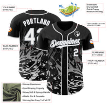 Charger l'image dans la galerie, Custom Black White-Gray Fluid Liquid Wave Splatter Authentic Baseball Jersey