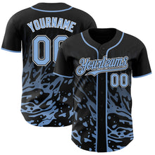 Charger l'image dans la galerie, Custom Black Light Blue-White Fluid Liquid Wave Splatter Authentic Baseball Jersey