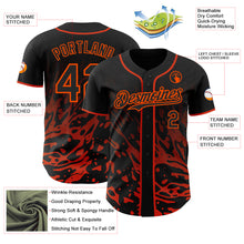 Charger l'image dans la galerie, Custom Black-Orange Fluid Liquid Wave Splatter Authentic Baseball Jersey