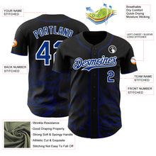 Charger l'image dans la galerie, Custom Black Royal-White Fluid Liquid Wave Splatter Authentic Baseball Jersey