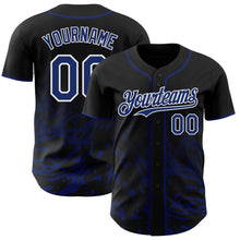 Charger l'image dans la galerie, Custom Black Royal-White Fluid Liquid Wave Splatter Authentic Baseball Jersey