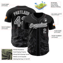 Charger l'image dans la galerie, Custom Black Steel Gray-White Fluid Liquid Wave Splatter Authentic Baseball Jersey
