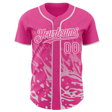 Charger l'image dans la galerie, Custom Pink-White Fluid Liquid Wave Splatter Authentic Baseball Jersey