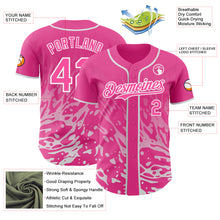 Charger l'image dans la galerie, Custom Pink-White Fluid Liquid Wave Splatter Authentic Baseball Jersey