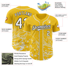 Charger l'image dans la galerie, Custom Yellow White-Black Fluid Liquid Wave Splatter Authentic Baseball Jersey