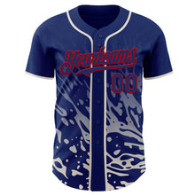 Charger l'image dans la galerie, Custom Royal Cream-Red Fluid Liquid Wave Splatter Authentic Baseball Jersey