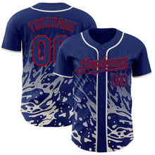 Charger l'image dans la galerie, Custom Royal Cream-Red Fluid Liquid Wave Splatter Authentic Baseball Jersey