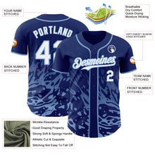 Charger l'image dans la galerie, Custom Royal White-Light Blue Fluid Liquid Wave Splatter Authentic Baseball Jersey
