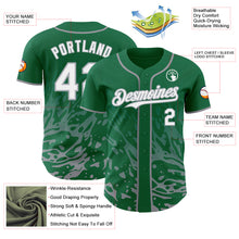 Charger l'image dans la galerie, Custom Kelly Green White-Gray Fluid Liquid Wave Splatter Authentic Baseball Jersey